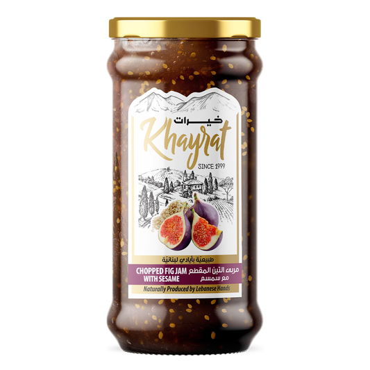 Khayrat Premium Lebanese Jam - Chopped Fig With Sesame 450g